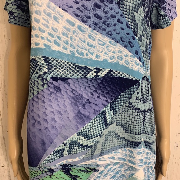 Olivaceous Snake Skin Pattern Mini Dress - Picture 4 of 12